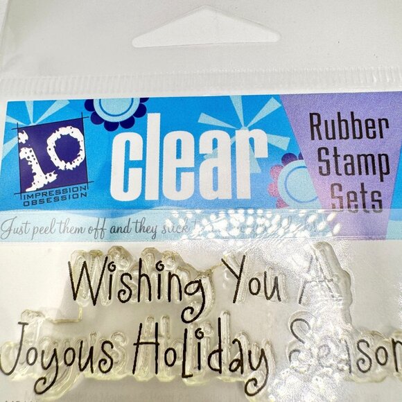 Impression Obsession Holiday Clear Rubber Stamps Set Of 2 Festive Mouse Designs - Picture 5 of 6